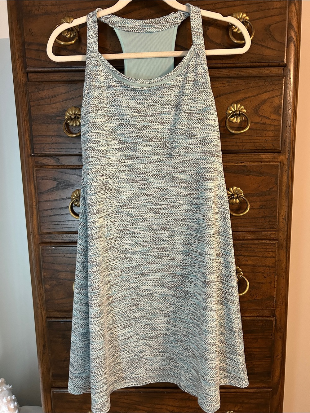 Mondetta MPG Light Blue & White Racerback A-Line Active Dress, Size M